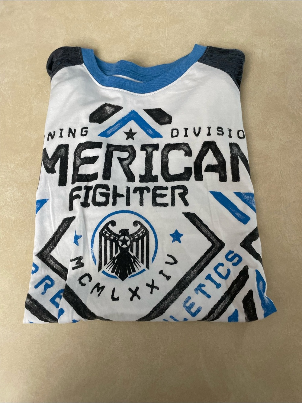 American Fighter White, Blue & Black Short-Sleeve Graphic Tee